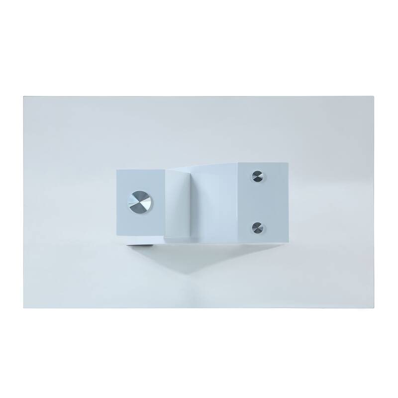 Pervis Clear Glass Top & High Gloss Dining Table