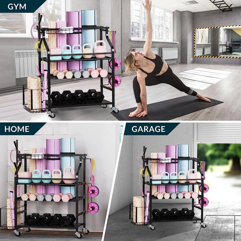 Sttoraboks Weight Rack for Dumbbells, Dumbell Rack, Weight Stand, Home Gym Storage Rack for Kettlebells, Yoga Mat