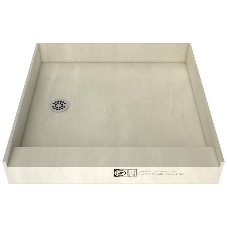 Tile Redi P4848LPVC Redi Base 48" x 48" Square Shower Base with Single - Polished Chrome