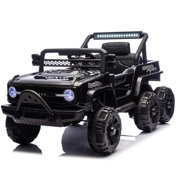slide 2 of 11, 12V Kids Ride On 6-Wheel electric truck car W/Parents Control ,Six-Wheel Suspension,Four motors,Power display,Searchlight Black