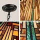 preview thumbnail 4 of 6, Tiffany-Style 2-Light Mission Ceiling Pendant 16" Shade.