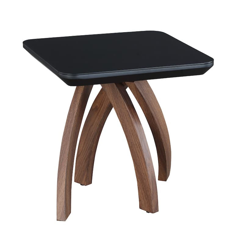 Somette Emerson Modern Black Glass Lamp Table