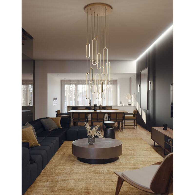 AFX Sienna LED Round Pendant - Gold - 18"