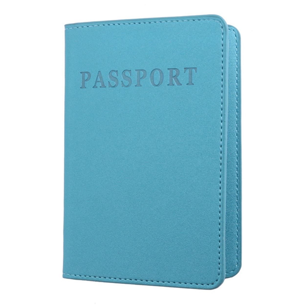 Solid Color Faux Leather Travel Passport Holder Cover Id Card Ticket Pouch Bag
