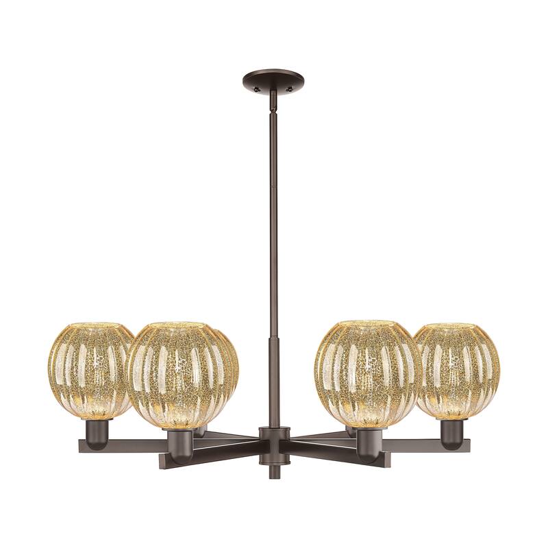 Innovations Lighting Downtown Urban - Preston - 6 Light 24" Globe Shade Stem Hung Chandelier