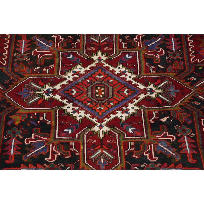 Hand Knotted Oriental 100% Wool Carpet Traditional Medallion Red Heriz Area Rug - 12' 3'' X 9' 9''