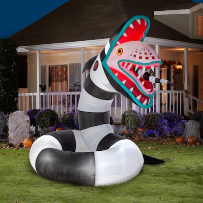 Gemmy Animated Airblown Sand Worm from Beetlejuice Giant WB, 10 ft Tall, Multicolored