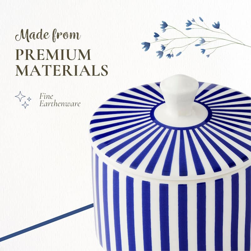 Spode Steccato Covered Sugar Bowl with Lid - 10 fl.oz