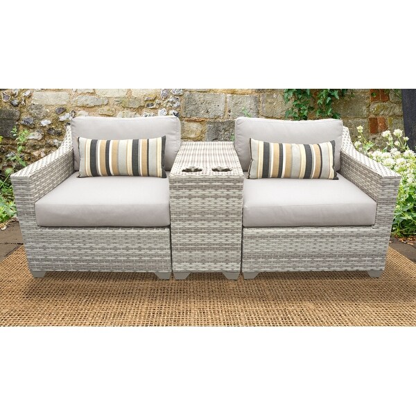 Fairmont 3 Piece Outdoor Wicker Patio Furniture Set On Sale