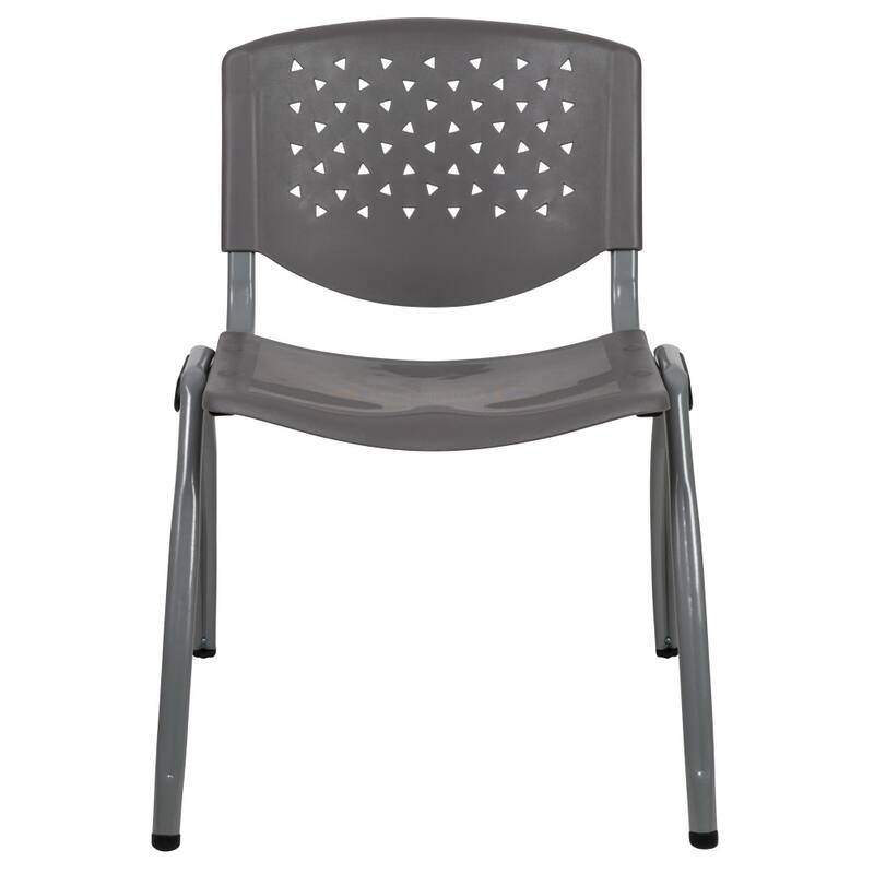 5 Pack 880 lb. Capacity Plastic Stack Chair with Powder Coated Frame