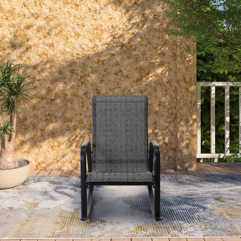 Single Iron Frame Removable Teslin Rocking Chair