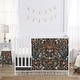 preview thumbnail 1 of 4, Sweet Jojo Designs Boho Wildflower Vintage Floral Girl 4p Nursery Crib Bedding Set Black Orange Bohemian Farmhouse Cottagecore