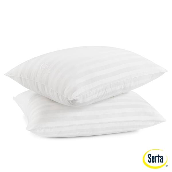 Serta Won't Go Flat Standard/Queen Pillow 2 Pack in White Bed Bath