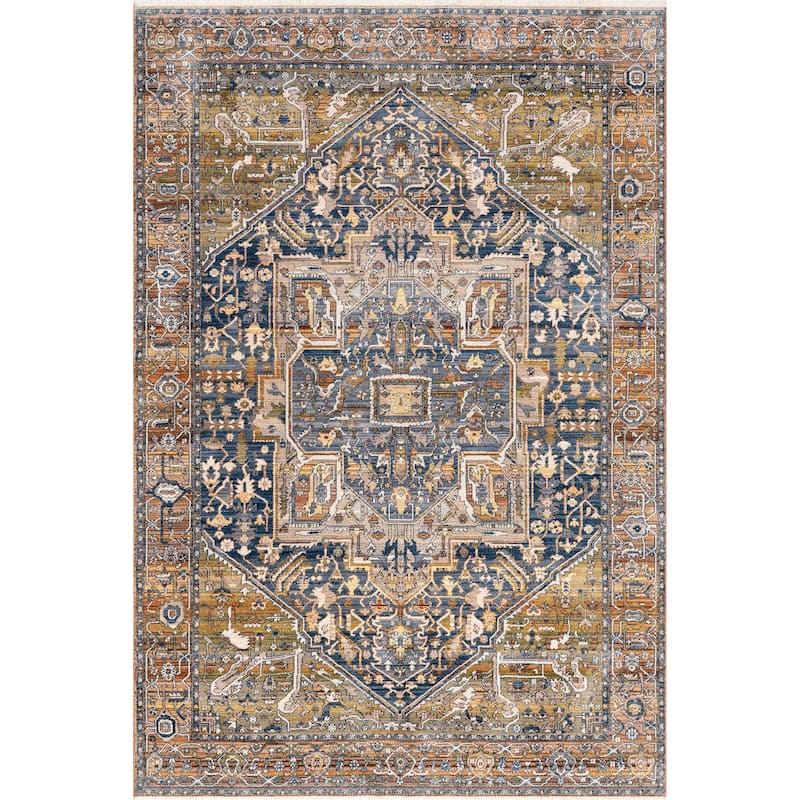 Nuloom Camila Faded Medallion Fringe Area Rug