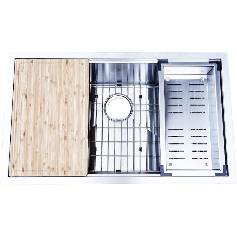 UM3219 32" x 19" Single Bowl Under-Mount Stainless Steel Kitchen Sink