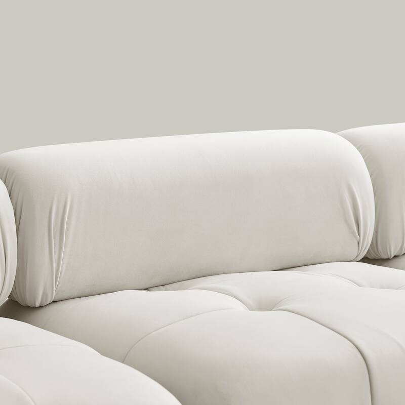 Ouyessir Modern Velvet Upholstered Large Modular Sectional Sofa with Removable Armrest