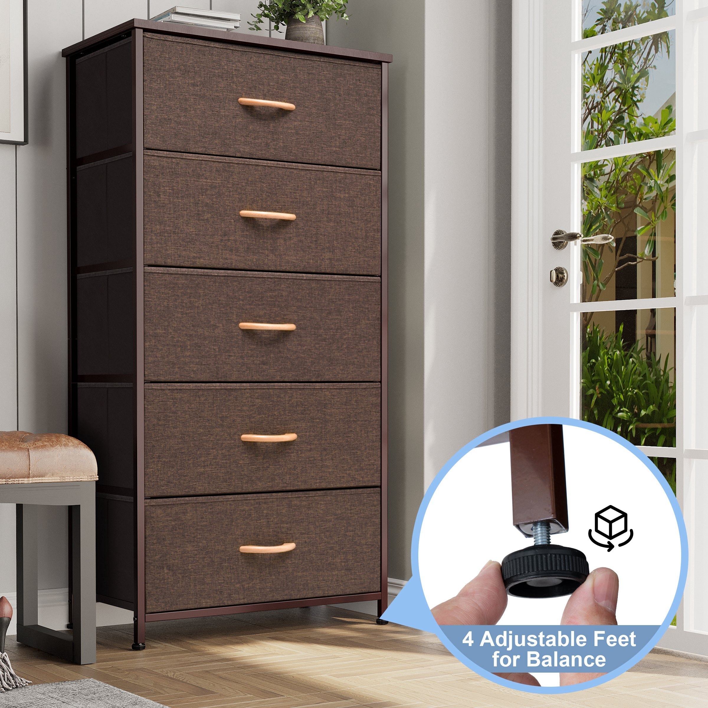 5 Drawer Dresser Storage Tower with Large Capacity, Organizer Unit for  Bedroom