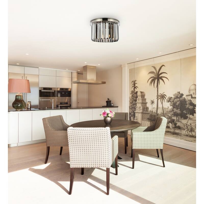 Royce Edge 3-Light Polished Nickel Flush Mount
