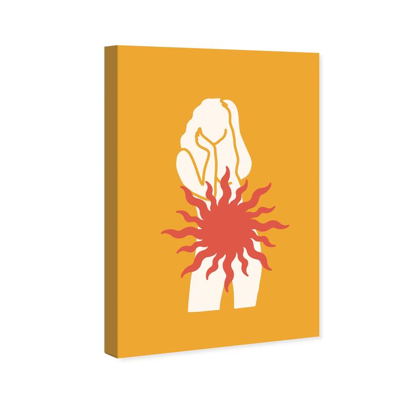 Wynwood Studio Canvas People and Portraits Sunstar Covered Girl Orange Modern & Contemporary Wall Art Canvas Print
