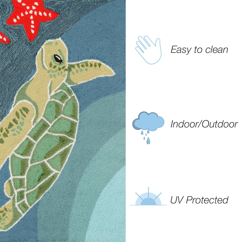 Liora Manne Frontporch Sea Turtle Indoor/Outdoor Rug