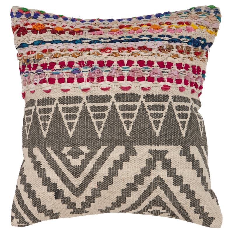 Sevita Boho-Chic Geometric Cotton Blend Throw Pillow
