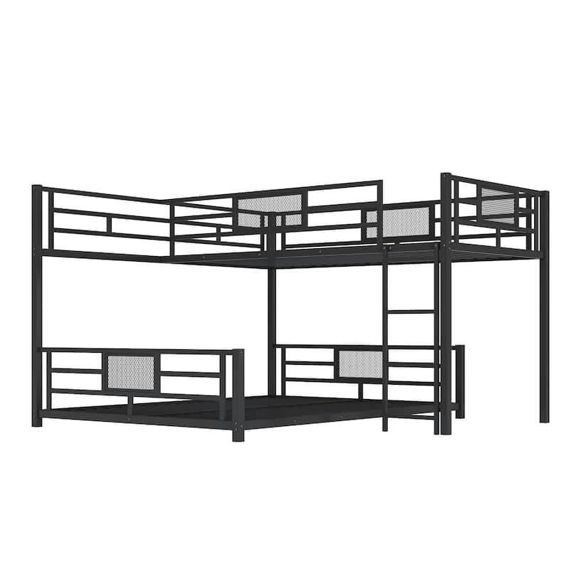 Twin-over-Full Metal L-Shaped Bunk Bed