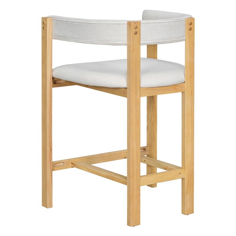 Christopher Knight Home - Callan Modern Counter Stools Set of 2 with Curved Wood Back and Upholstered Seating