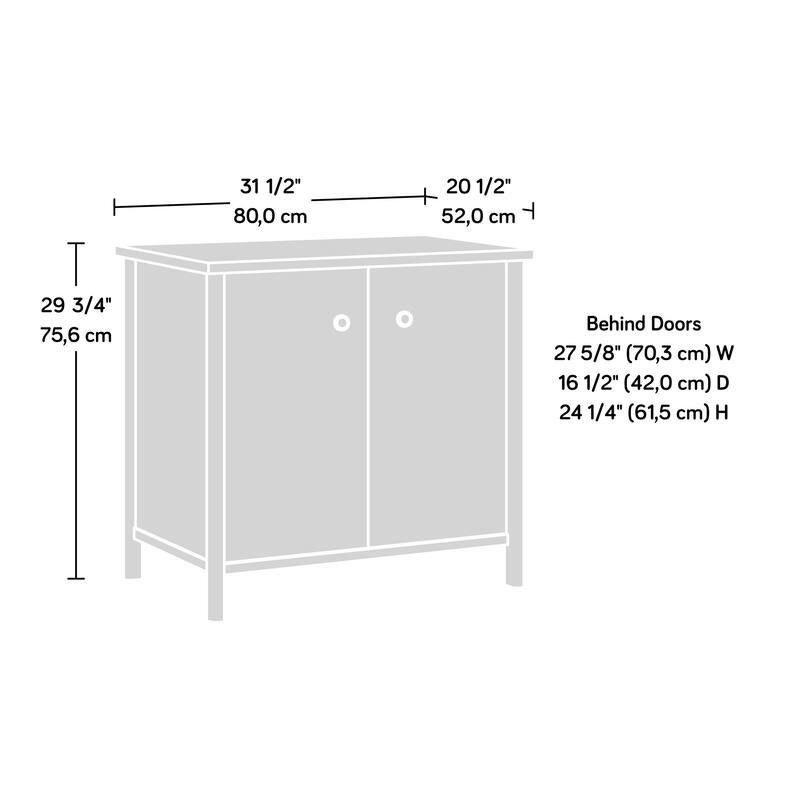 Wood Library Base with Two-Door Cabinet, Brown