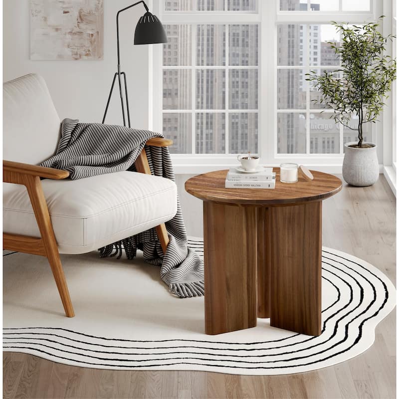 NPD Furniture Petrilio Round Acacia Wood Coffee or Side Table