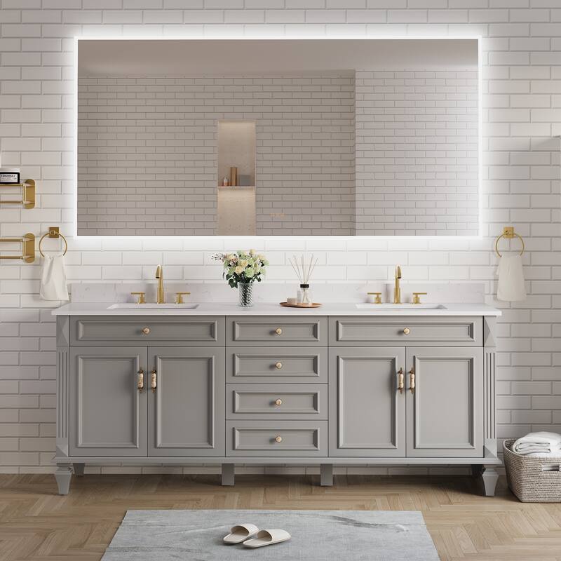 Modern Wall Mounted LED Bathroom Frontlit/Backlit Mirror With PMMA Diffuser