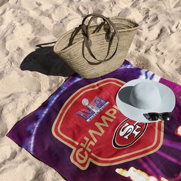 【ポイント10倍】 NFL San Francisco 49ERS SB58 Elite Champs Printed Beach タオル