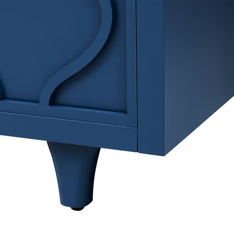 Storage Cabinet Sideboard Wooden Cabinet with Embossed Curved Doors,Suitable for Living Rooms, Entrance and Study Rooms