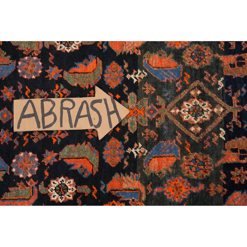 Hand Knotted Oriental 100% Kork Wool Carpet Traditional Tribal Navy Blue & Blues Bidjar Runner Rug - 18' 0'' X 3' 1''