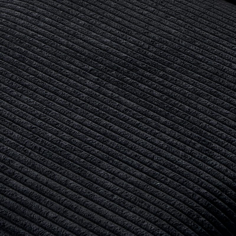 Corduroy Chaise Lounge Chair Set with Ottoman