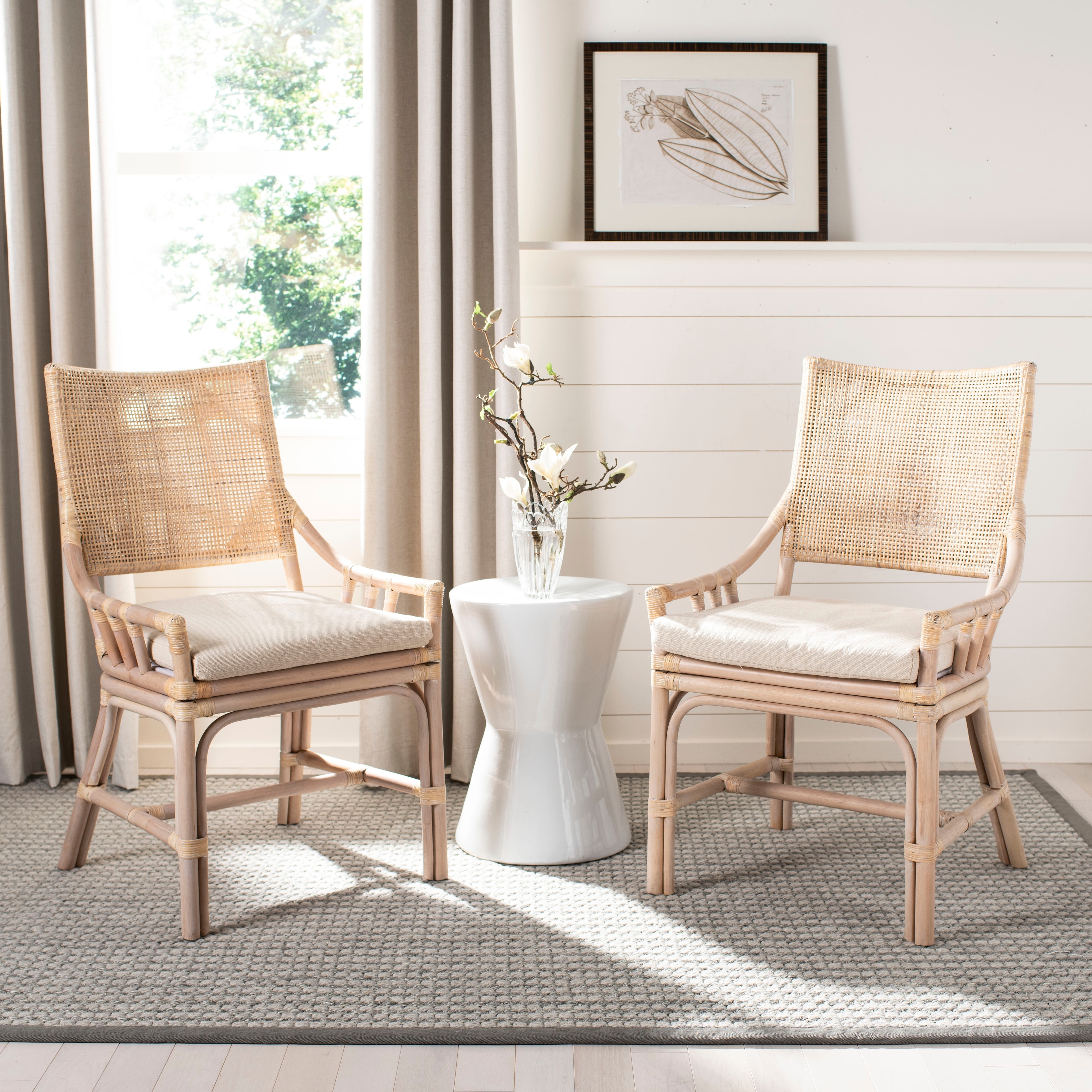 Donatella natural white discount wash cotton chair