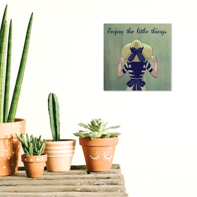 Wynwood Studio Canvas Fashion and Glam Hat and Bows Green and Modern & Contemporary Wall Art Canvas Print