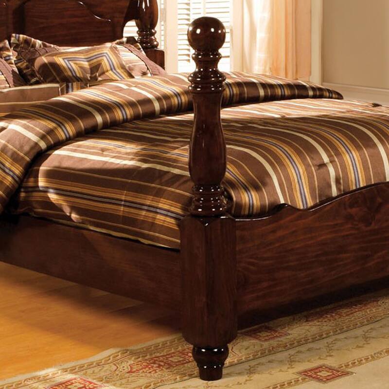 Furniture of America Weston Traditional Pine Four Poster Bed
