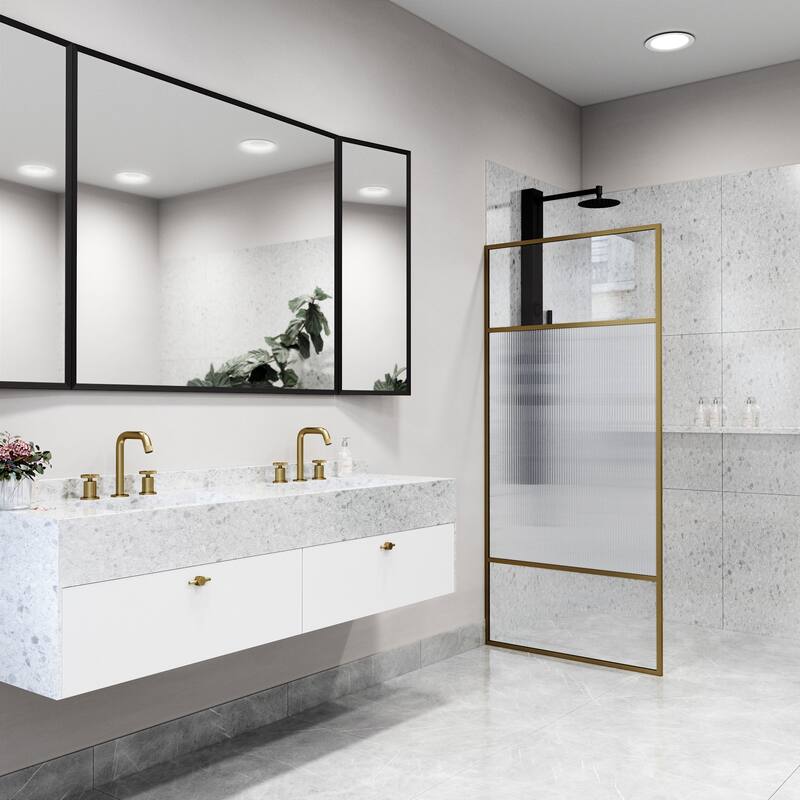 VIGO Essex 34" W x 74" H Framed Fixed Shower Screen