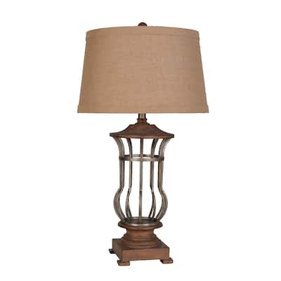 Metal and Polyresin Table Lamp (Set of 2) - N/A