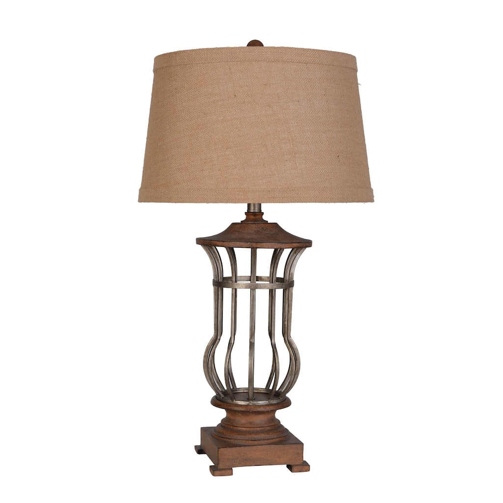 Metal and Polyresin Table Lamp (Set of 2) - N/A