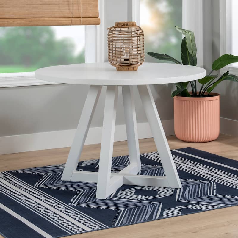 Catron White Round Dining Table - White