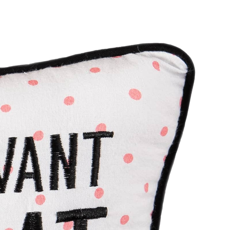 10" x 10" Kinda Want To Eat Pizza Printed and Embroidered Throw Pillow