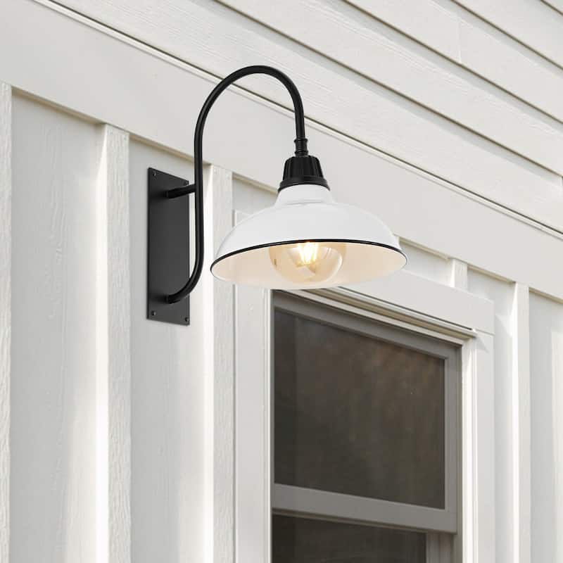 Wallace 12.25" Indoor/Outdoor LED Gooseneck Arm Sconce, By JONATHAN Y