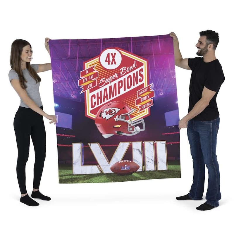 NFL Kansas City Chiefs SB58 Re Take Multi Champs Wall Hanging - 50"x60"