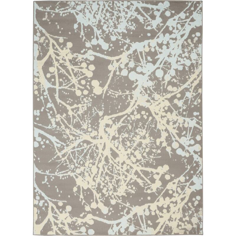 Nourison Jubilant Modern Botanical Abstract Grey Area Rug