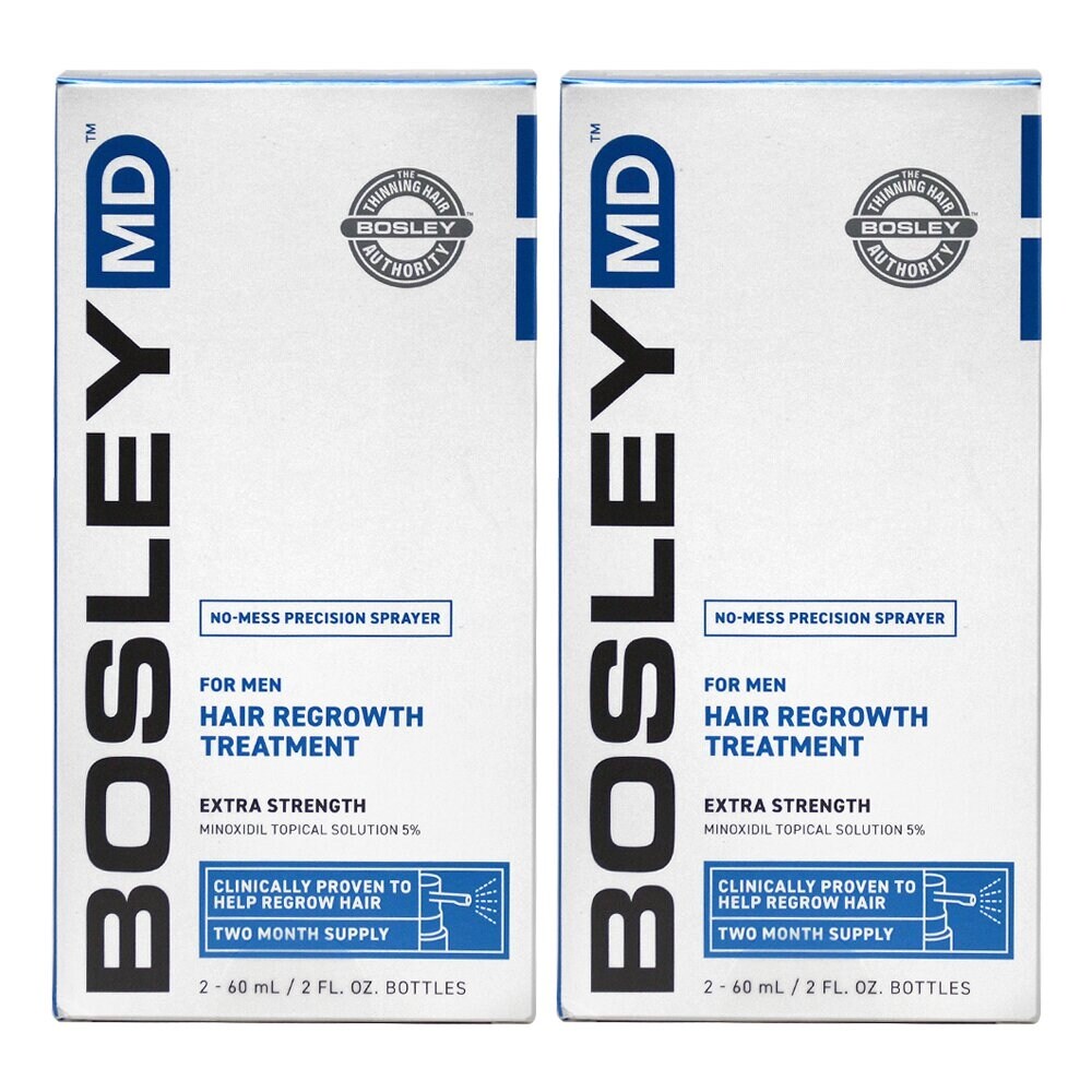Bosley Md Men S Hair Regrowth Treatment 5 60ml Two Months Supply 2oz Pack Of 2 Clear Overstock 32759228