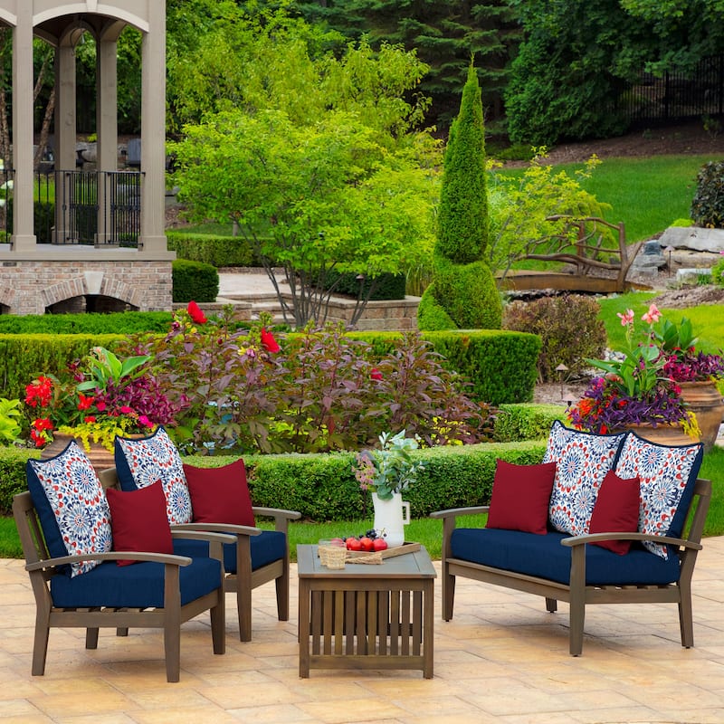 ARDEN Clark Blue Outdoor Cushion Set - 24 W x 24 D in.