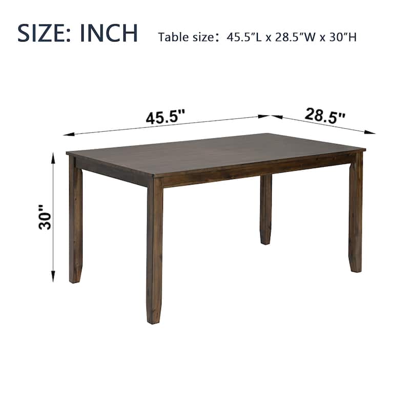 GDFStudio - Unionvale 45.5" Modern Wooden Rectangular Dining Table with Solid Wood Tapered Base Legs & Lacquer Finish - 30"W