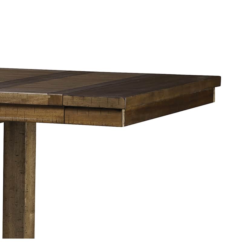 Chip Counter Height Dining Table with Tenon Pedestal Base, Nutmeg Wood