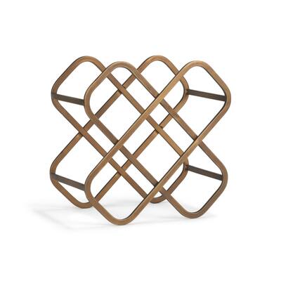 5-Bottle Gold Metal Tabletop Wine Bottle Holder